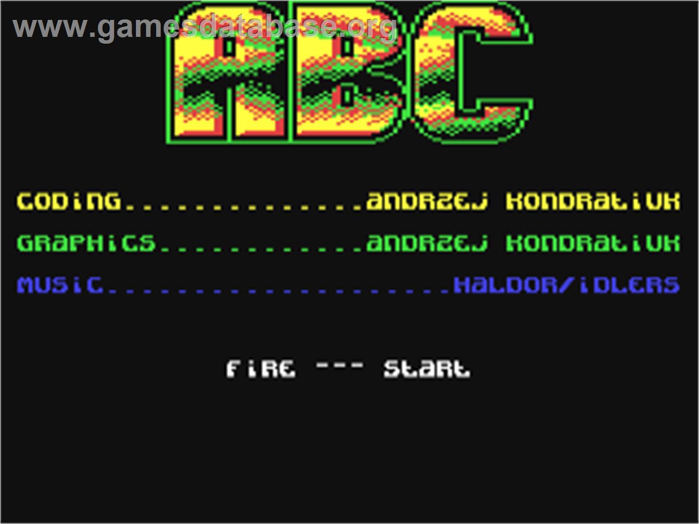 Abc - Commodore 64 - Artwork - Title Screen