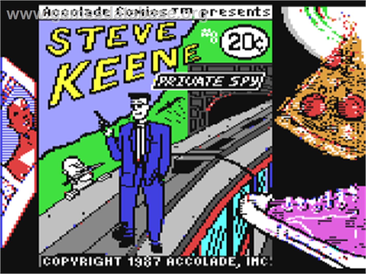 Accolade Comics: Steve Keene, Private Spy - Commodore 64 - Artwork - Title Screen