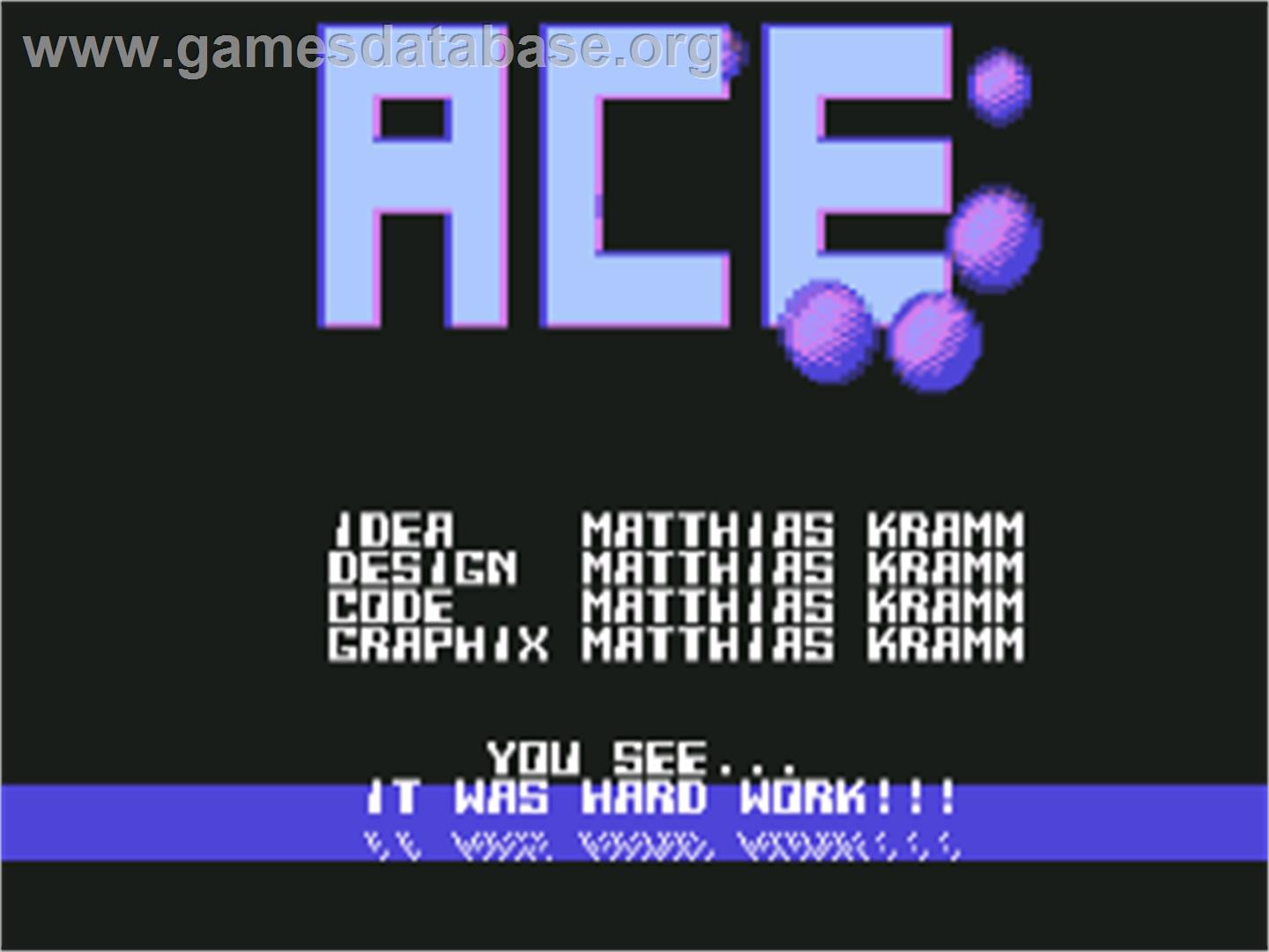 Ace: Air Combat Emulator - Commodore 64 - Artwork - Title Screen