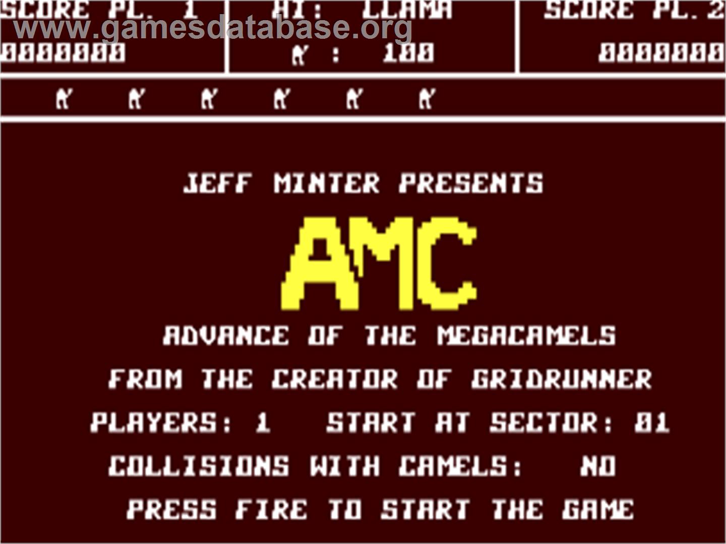 Advance of the Mega Camels - Commodore 64 - Artwork - Title Screen