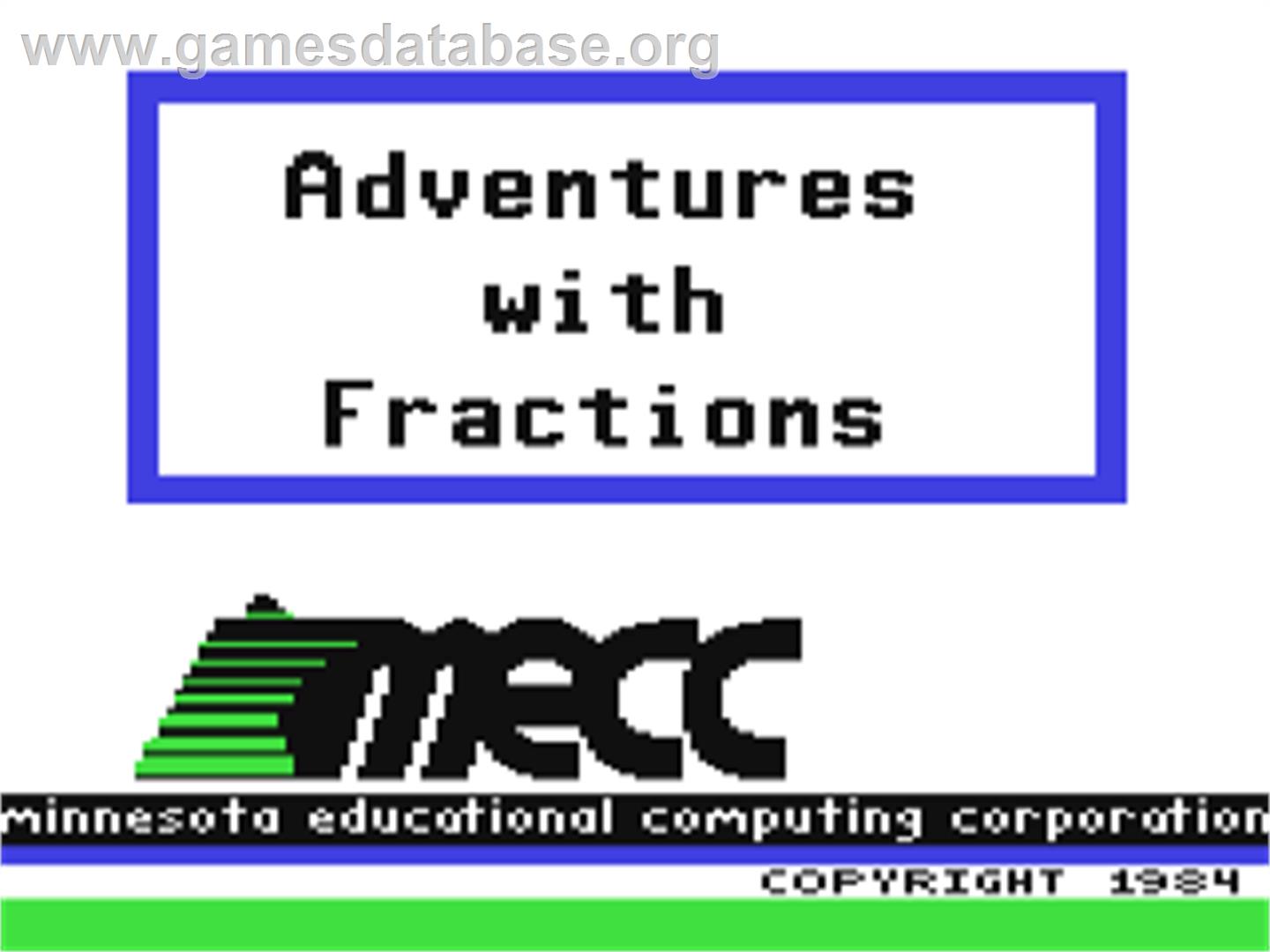 Adventures With Fractions - Commodore 64 - Artwork - Title Screen