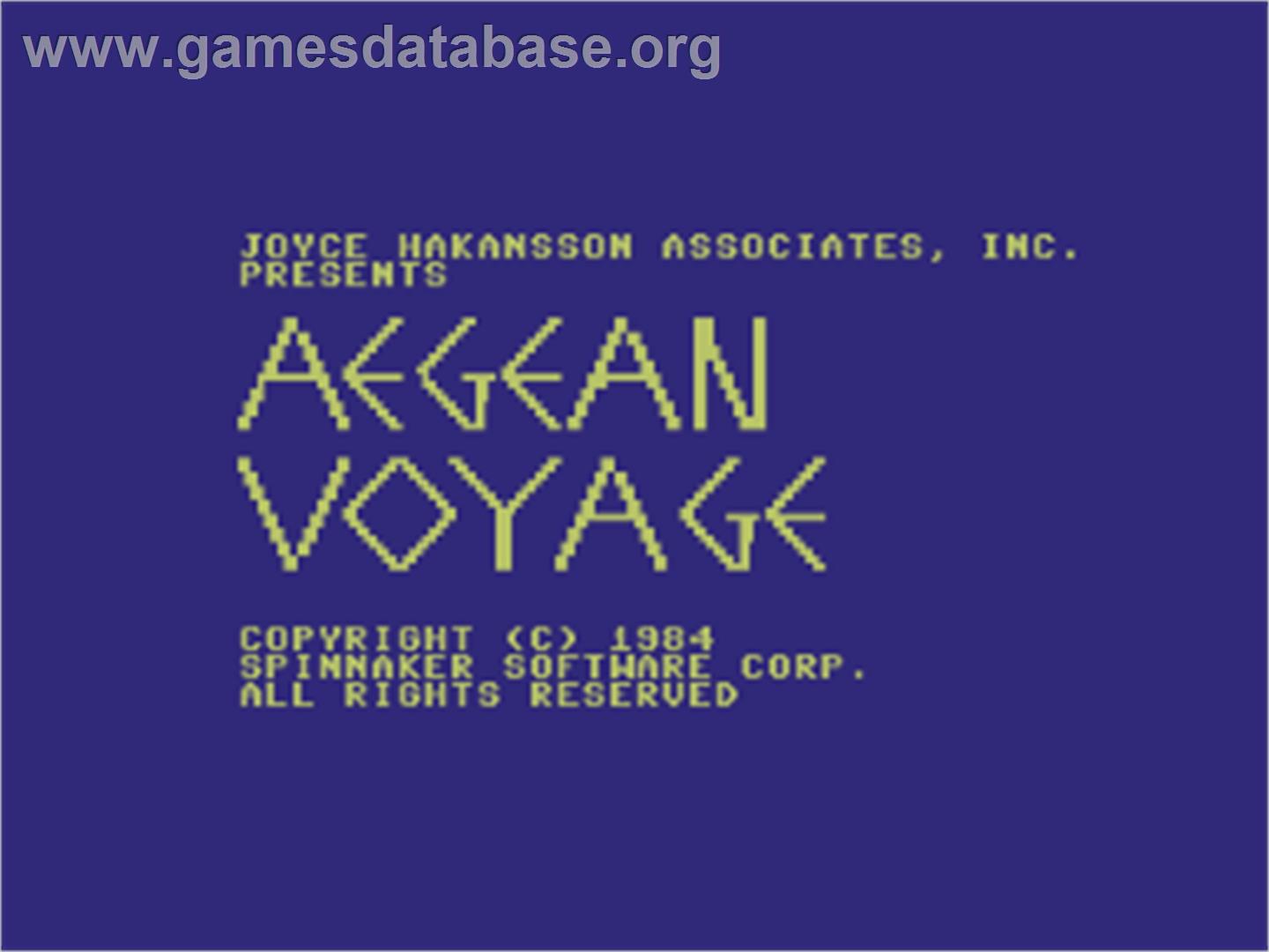 Aegean Voyage / Monster Voyage - Commodore 64 - Artwork - Title Screen