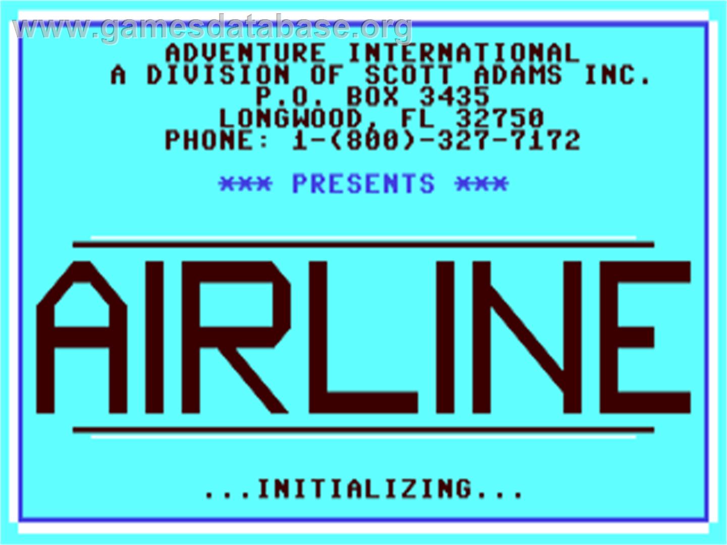 Airline - Commodore 64 - Artwork - Title Screen
