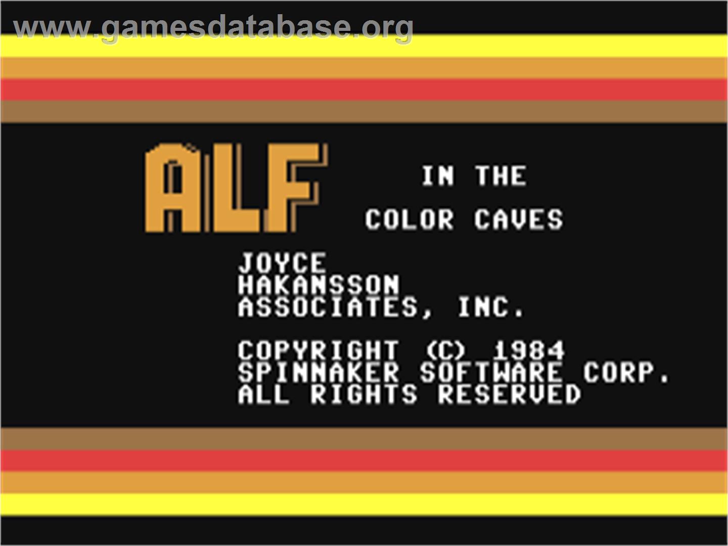 Alf In The Color Caves - Commodore 64 - Artwork - Title Screen