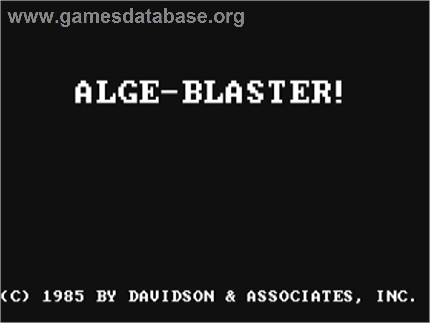 Alge-blaster! - Commodore 64 - Artwork - Title Screen