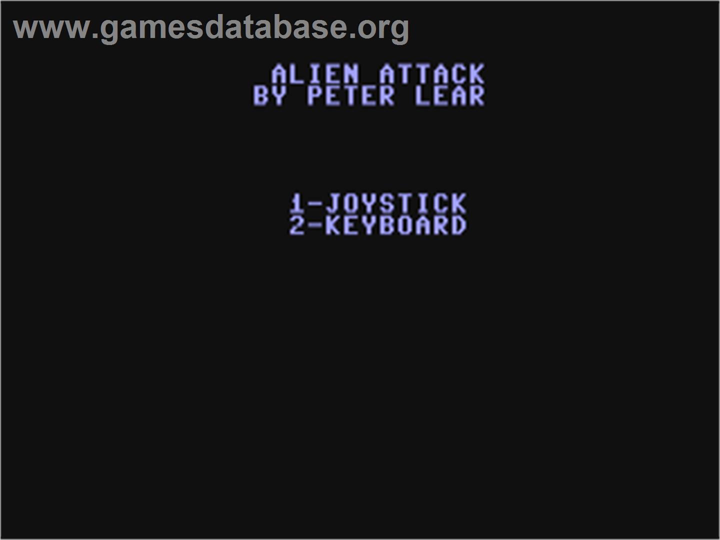 Alien Attack (Interface Publications) - Commodore 64 - Artwork - Title Screen