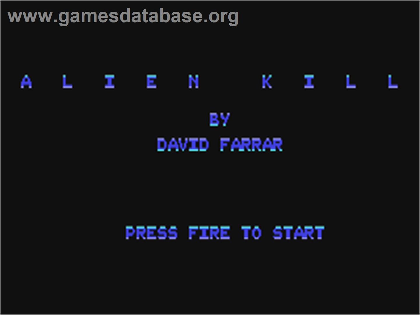 Alien Kill - Commodore 64 - Artwork - Title Screen