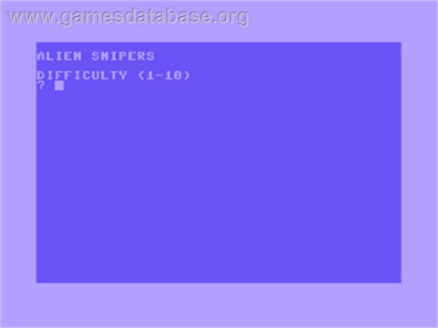 Alien Snipers - Commodore 64 - Artwork - Title Screen