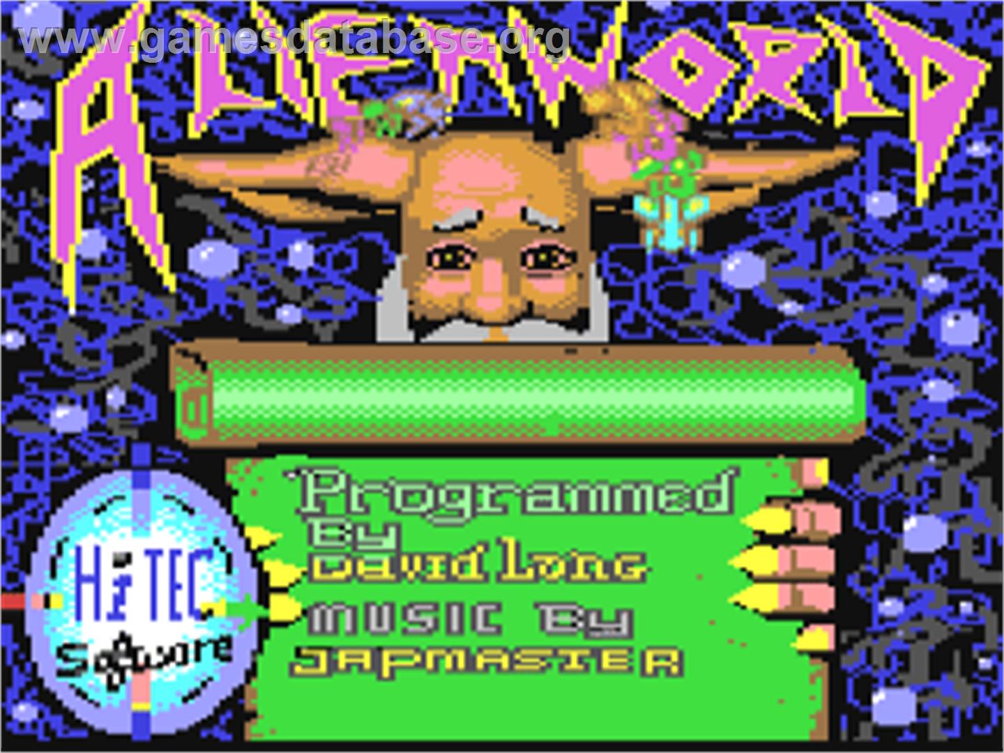 Alien World - Commodore 64 - Artwork - Title Screen