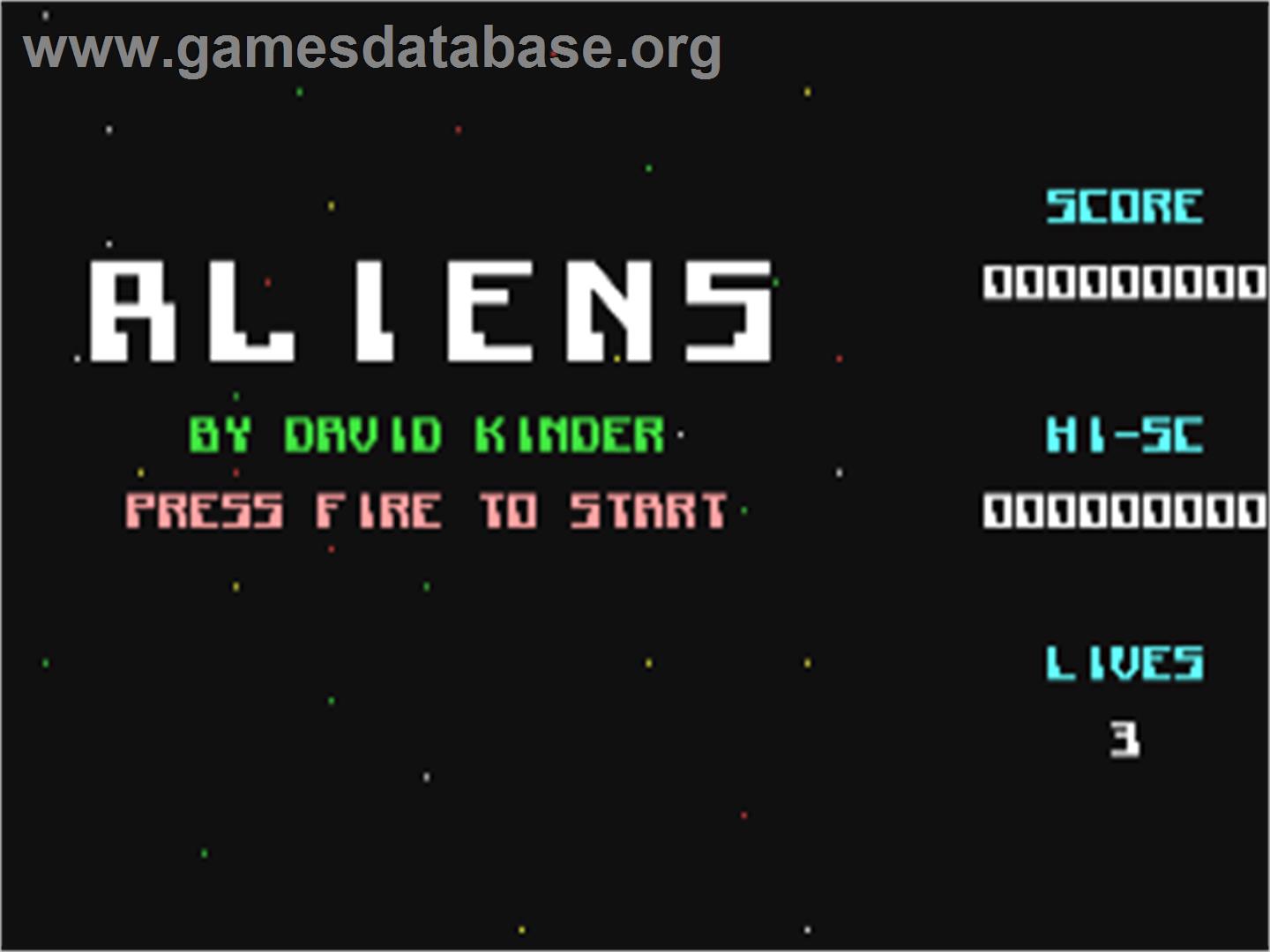 Aliens (Load'N'Run) - Commodore 64 - Artwork - Title Screen