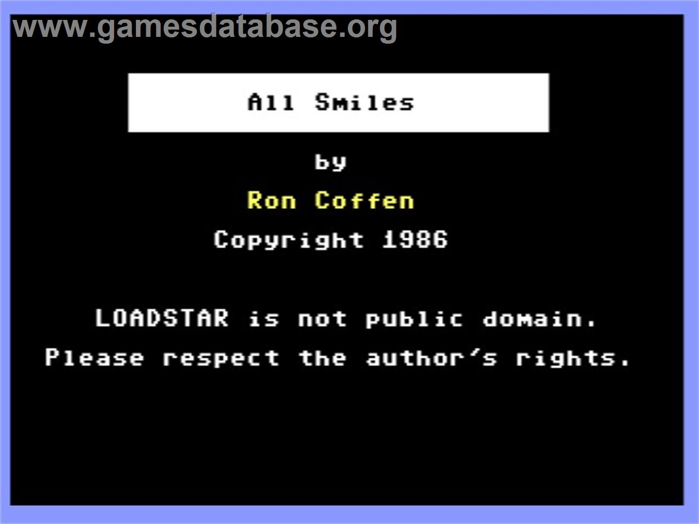 All Smiles - Commodore 64 - Artwork - Title Screen