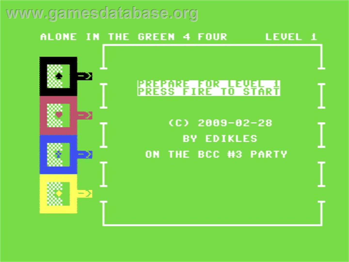 Alone In The Green - Commodore 64 - Artwork - Title Screen