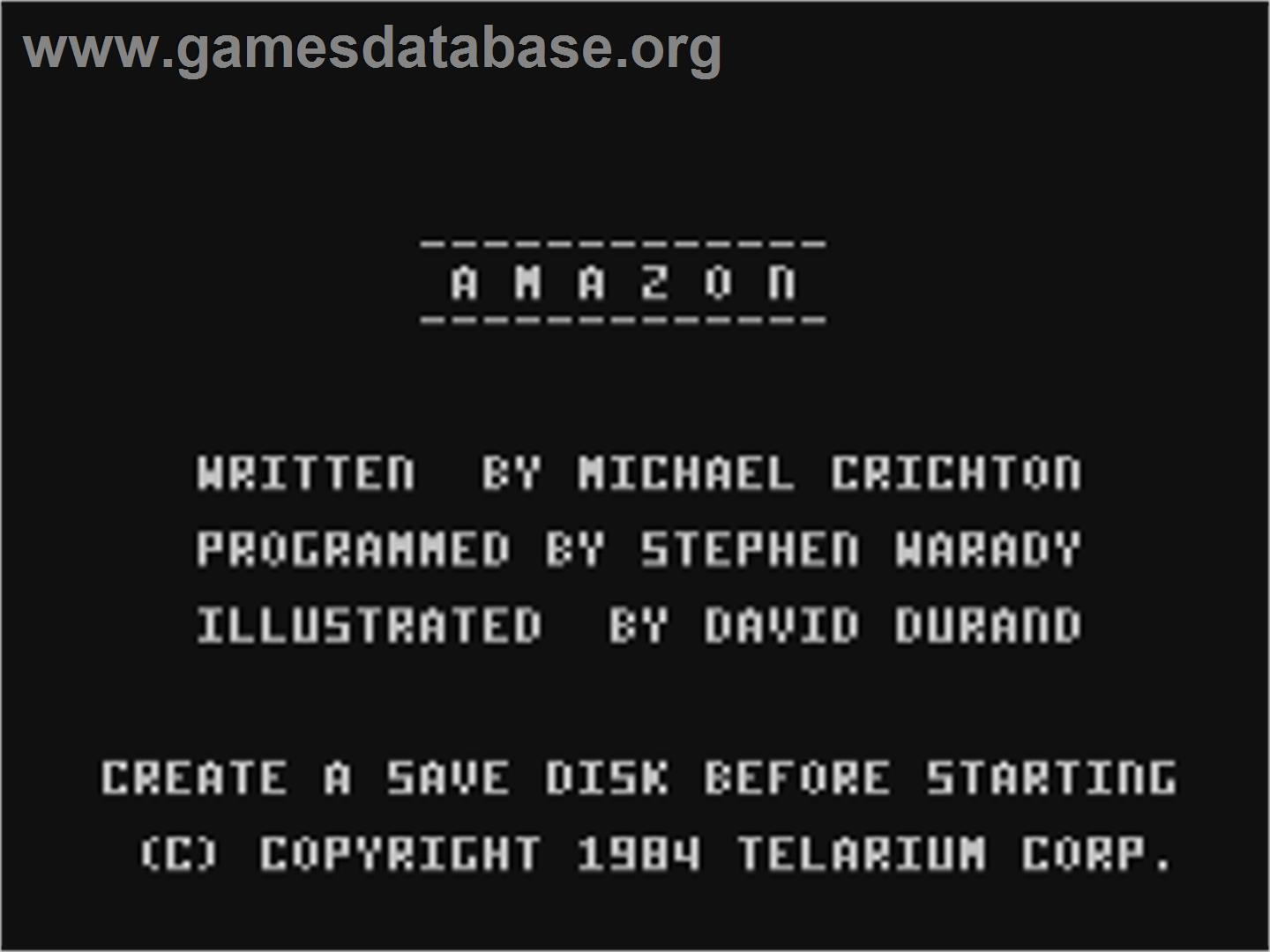 Amazon - Commodore 64 - Artwork - Title Screen