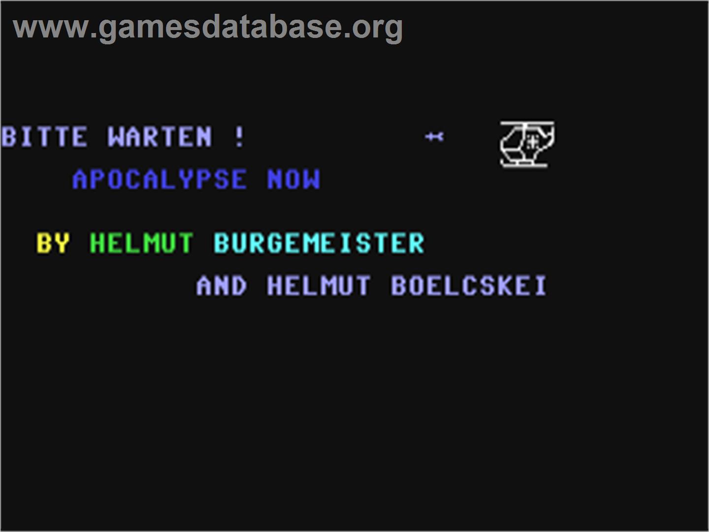 Apocalypse Now - Commodore 64 - Artwork - Title Screen