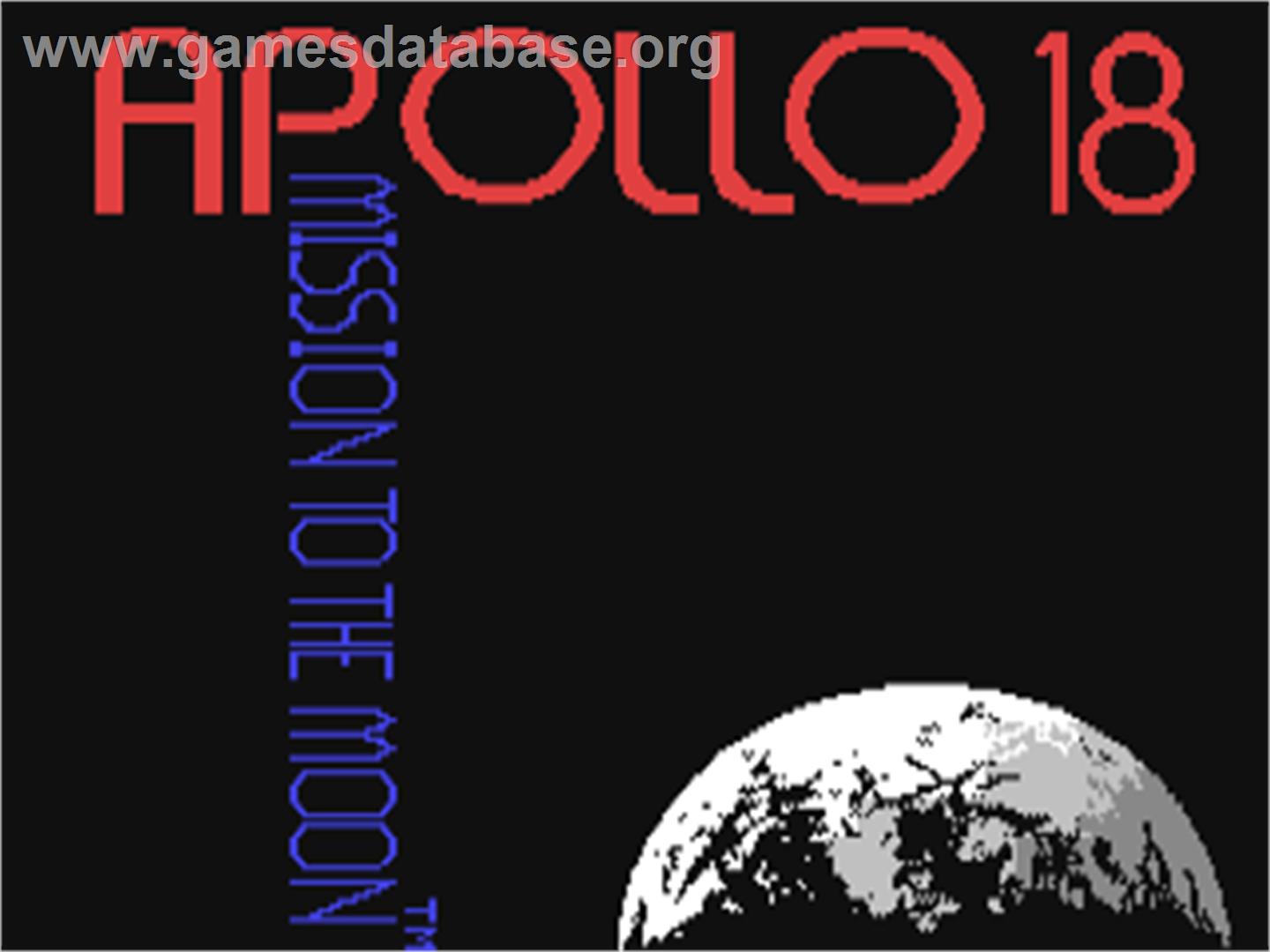 Apollo 18: Mission to the Moon - Commodore 64 - Artwork - Title Screen