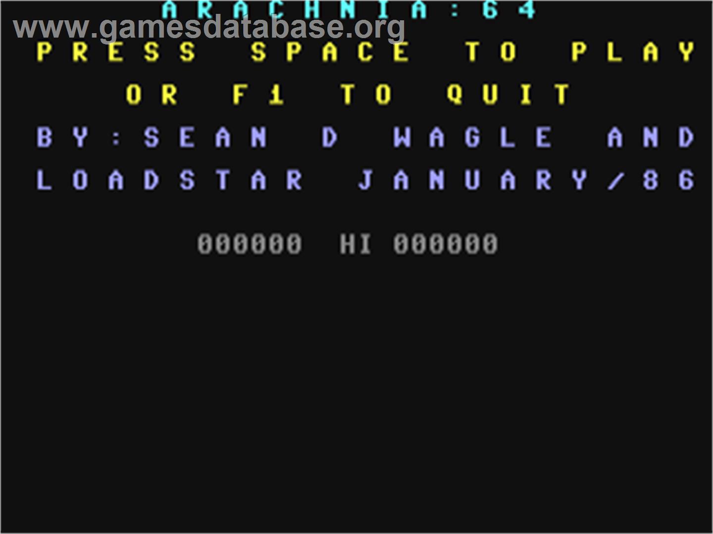 Arachnia 64 - Commodore 64 - Artwork - Title Screen