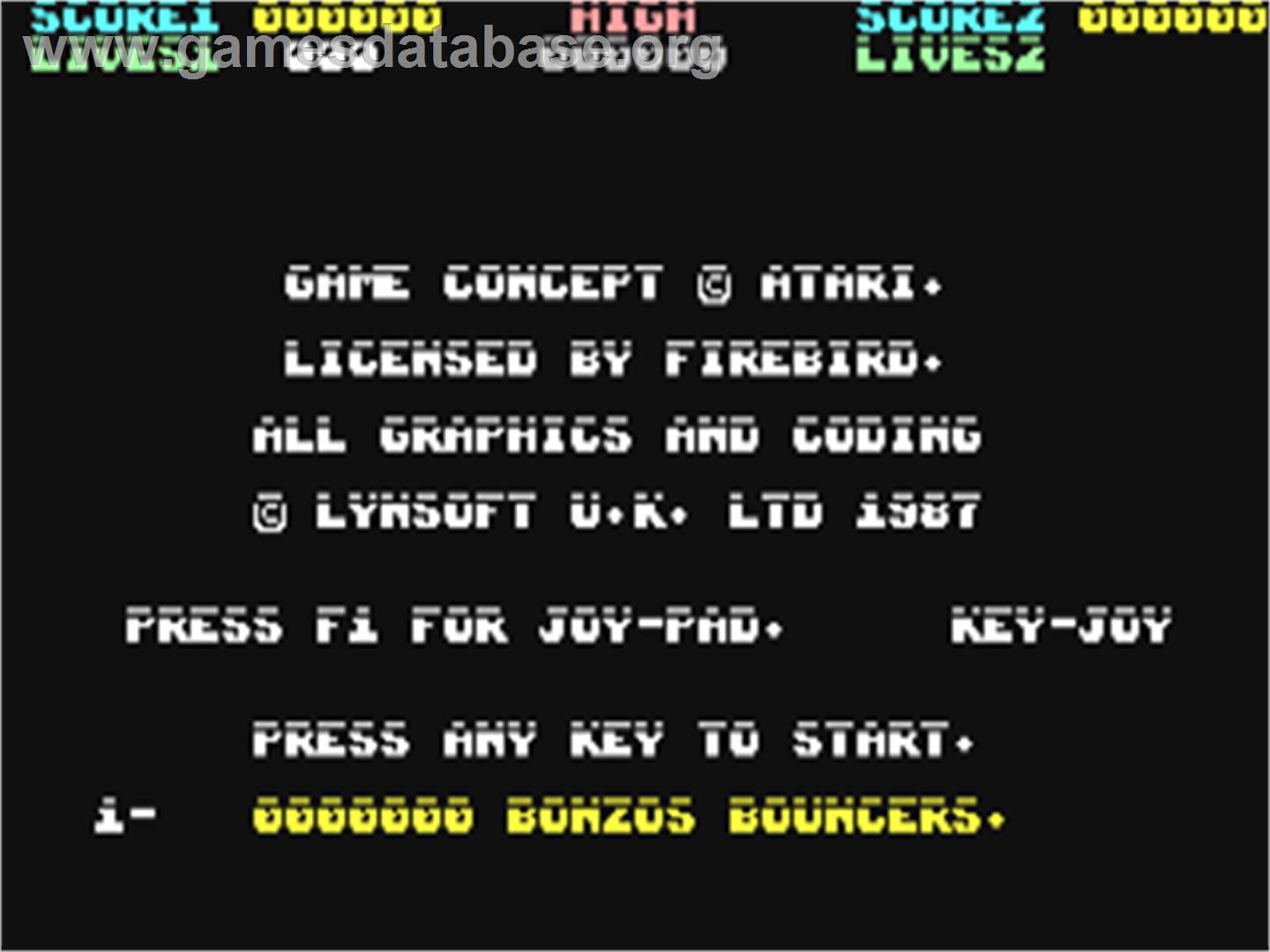 Arkanoid - Commodore 64 - Artwork - Title Screen