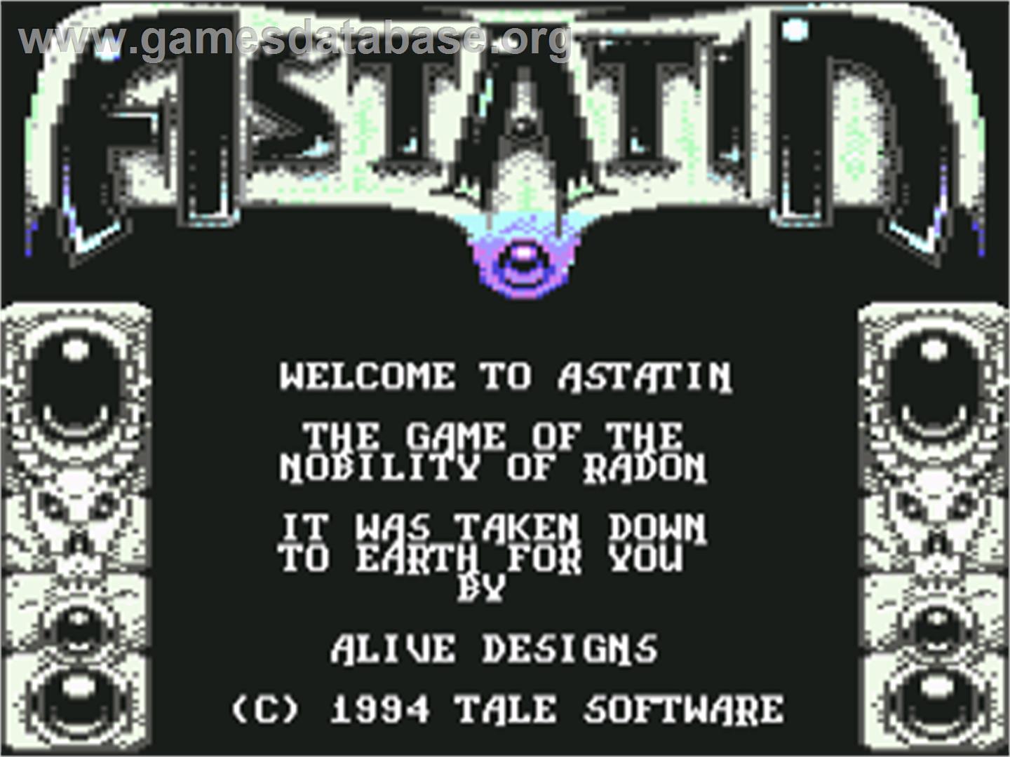 Astatin - Commodore 64 - Artwork - Title Screen