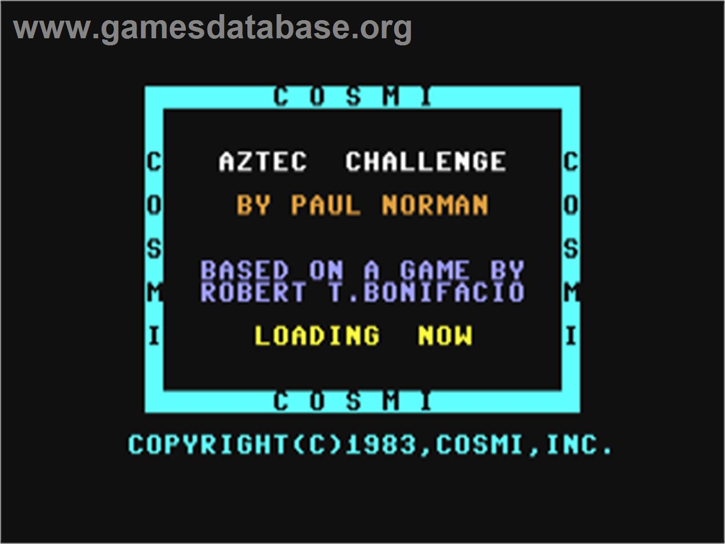 Aztec Challenge - Commodore 64 - Artwork - Title Screen