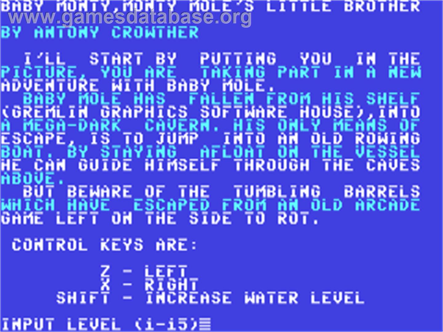 Baby Monty - Commodore 64 - Artwork - Title Screen