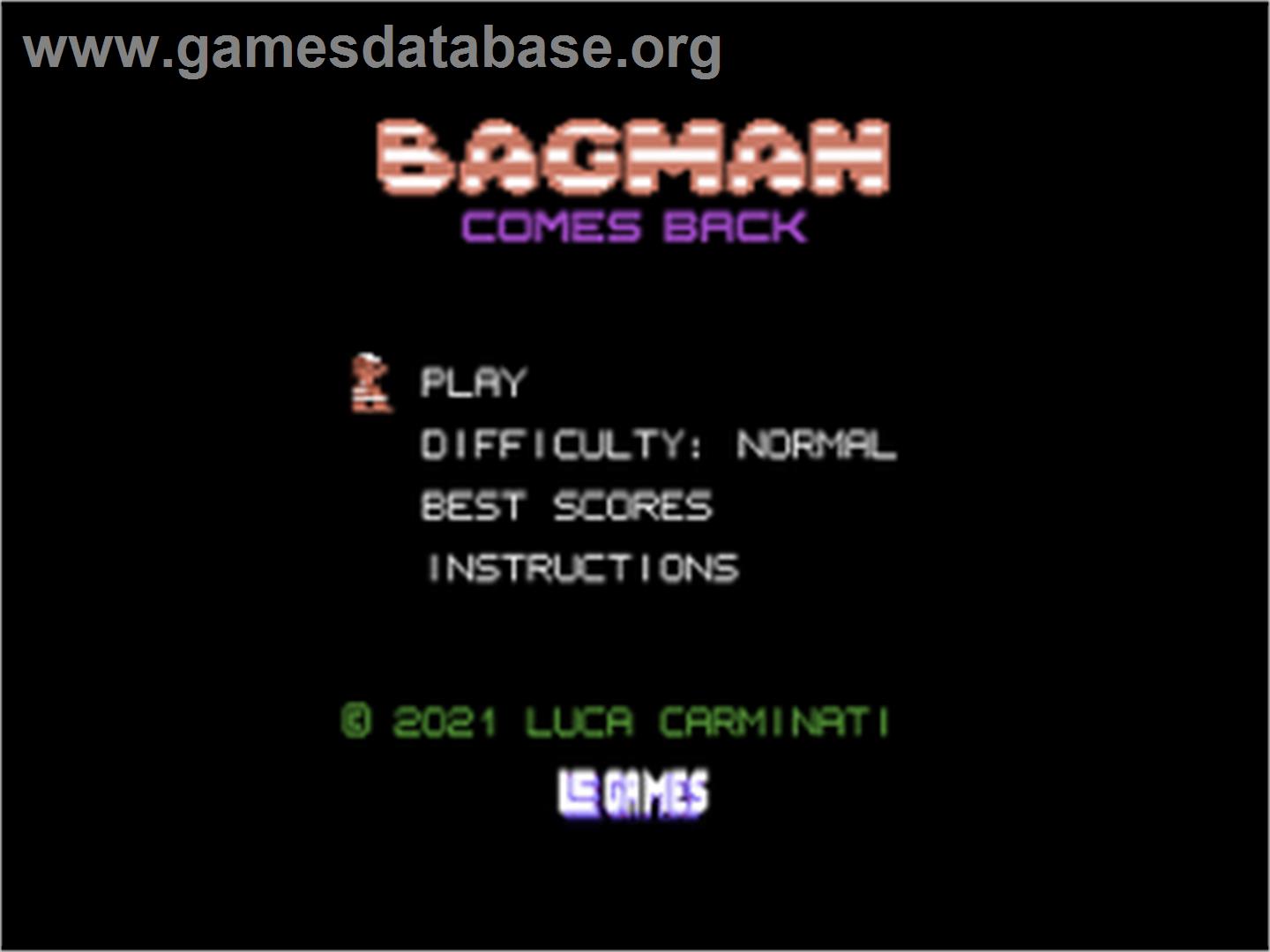 Bagman Comes Back - Commodore 64 - Artwork - Title Screen