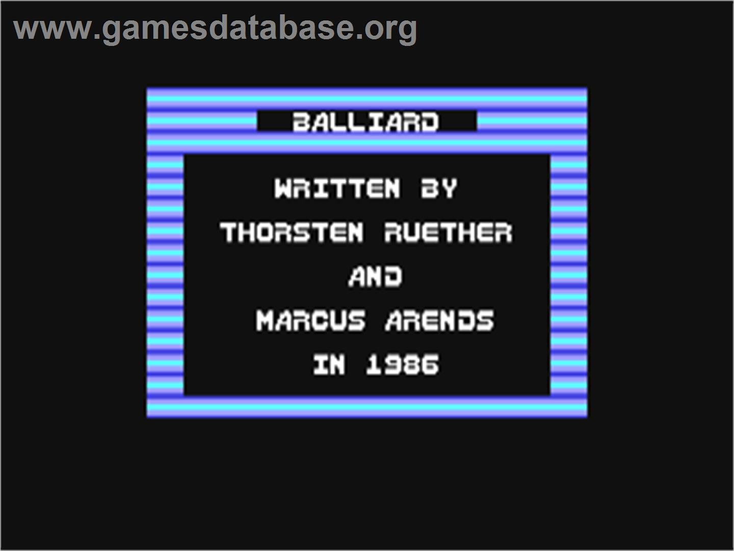 Balliard - Commodore 64 - Artwork - Title Screen