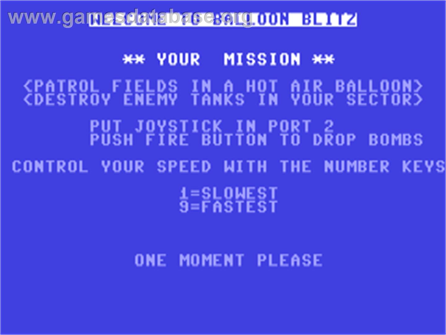 Balloon Blitz - Commodore 64 - Artwork - Title Screen