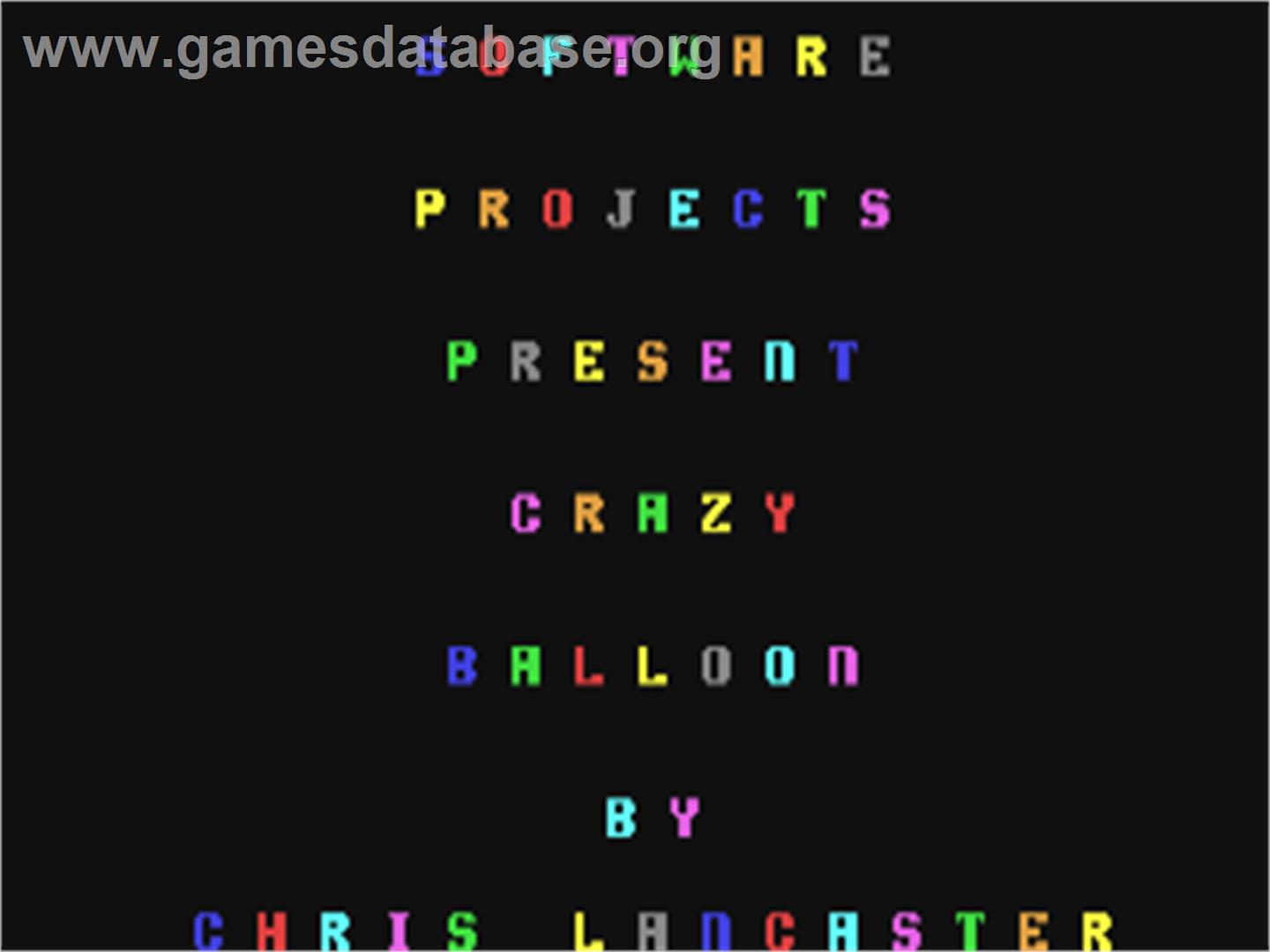 Balloon Crazy (1992) - Commodore 64 - Artwork - Title Screen