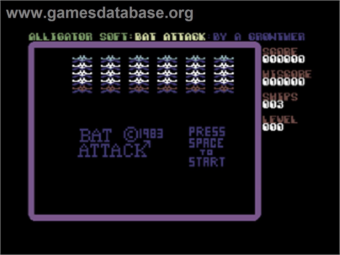 Bat Attack - Commodore 64 - Artwork - Title Screen