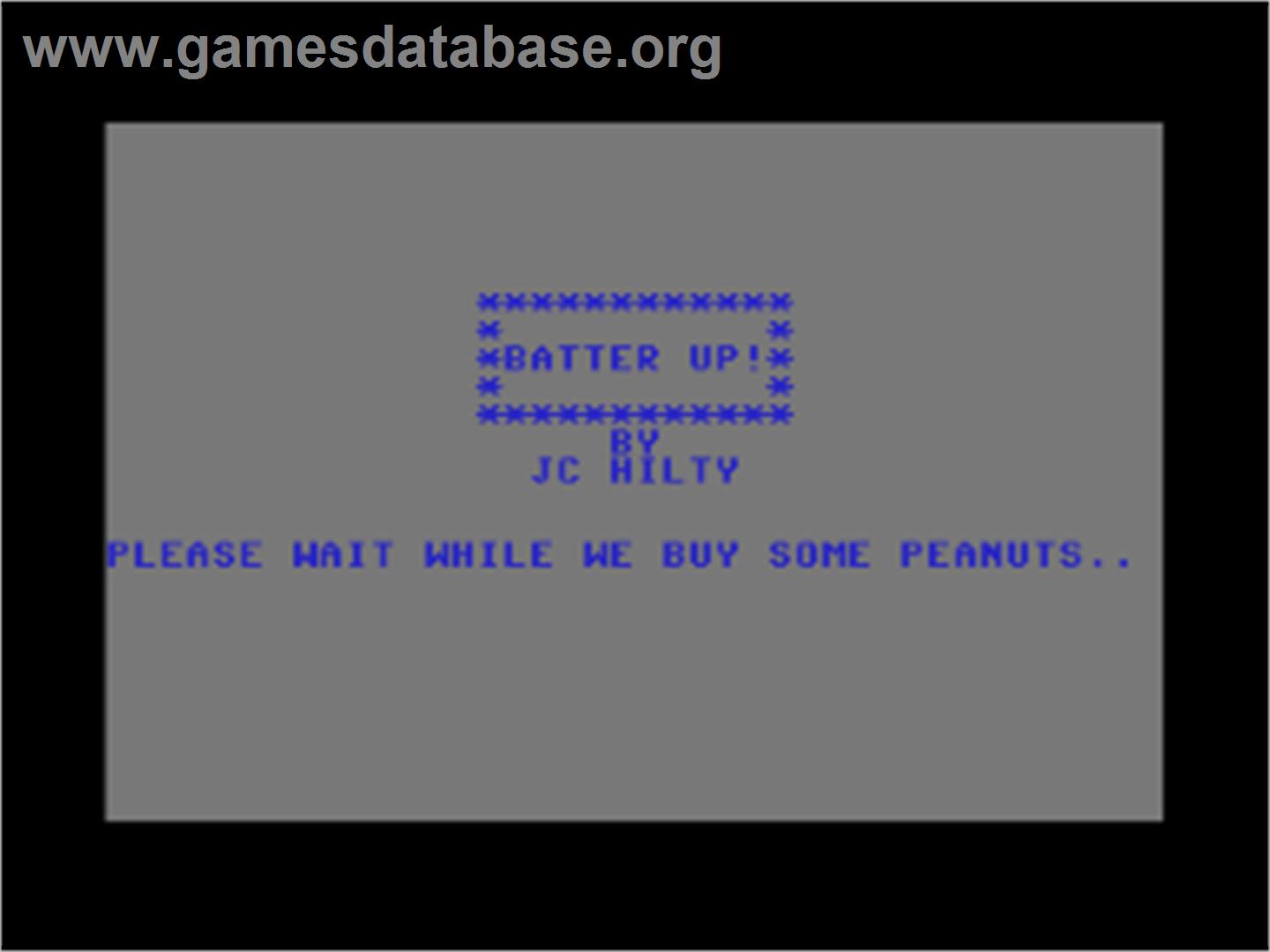 Batter Up! - Commodore 64 - Artwork - Title Screen
