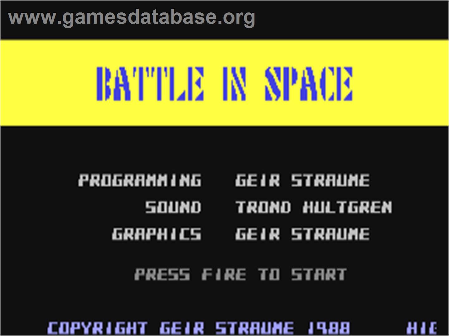 Battle In Space - Commodore 64 - Artwork - Title Screen