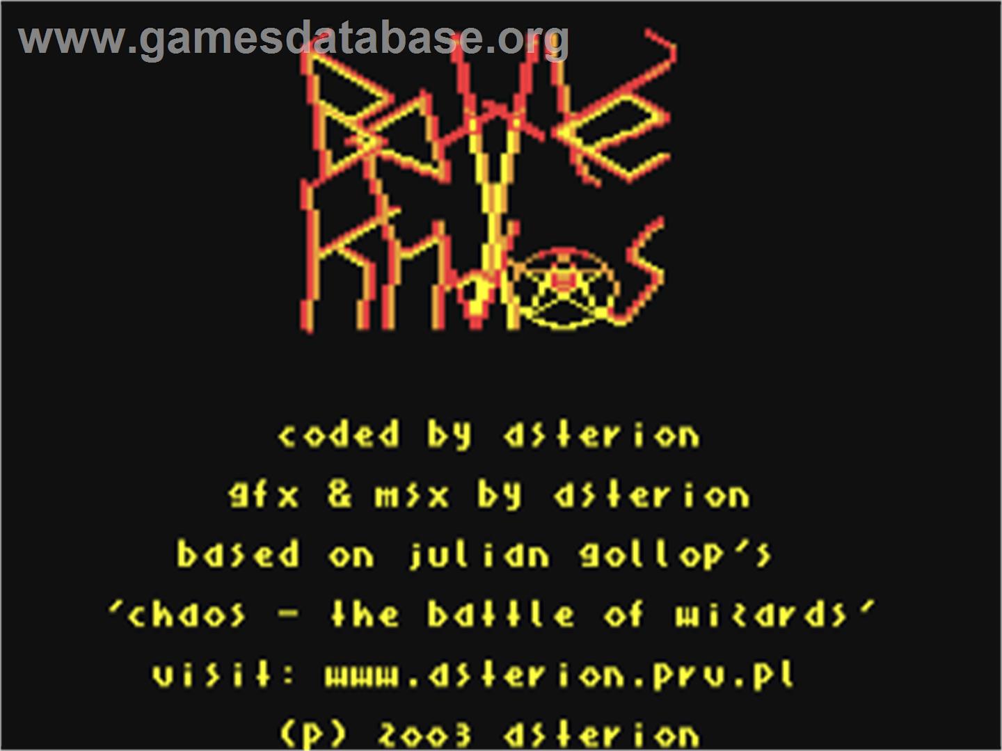 Battle Khaos - Commodore 64 - Artwork - Title Screen