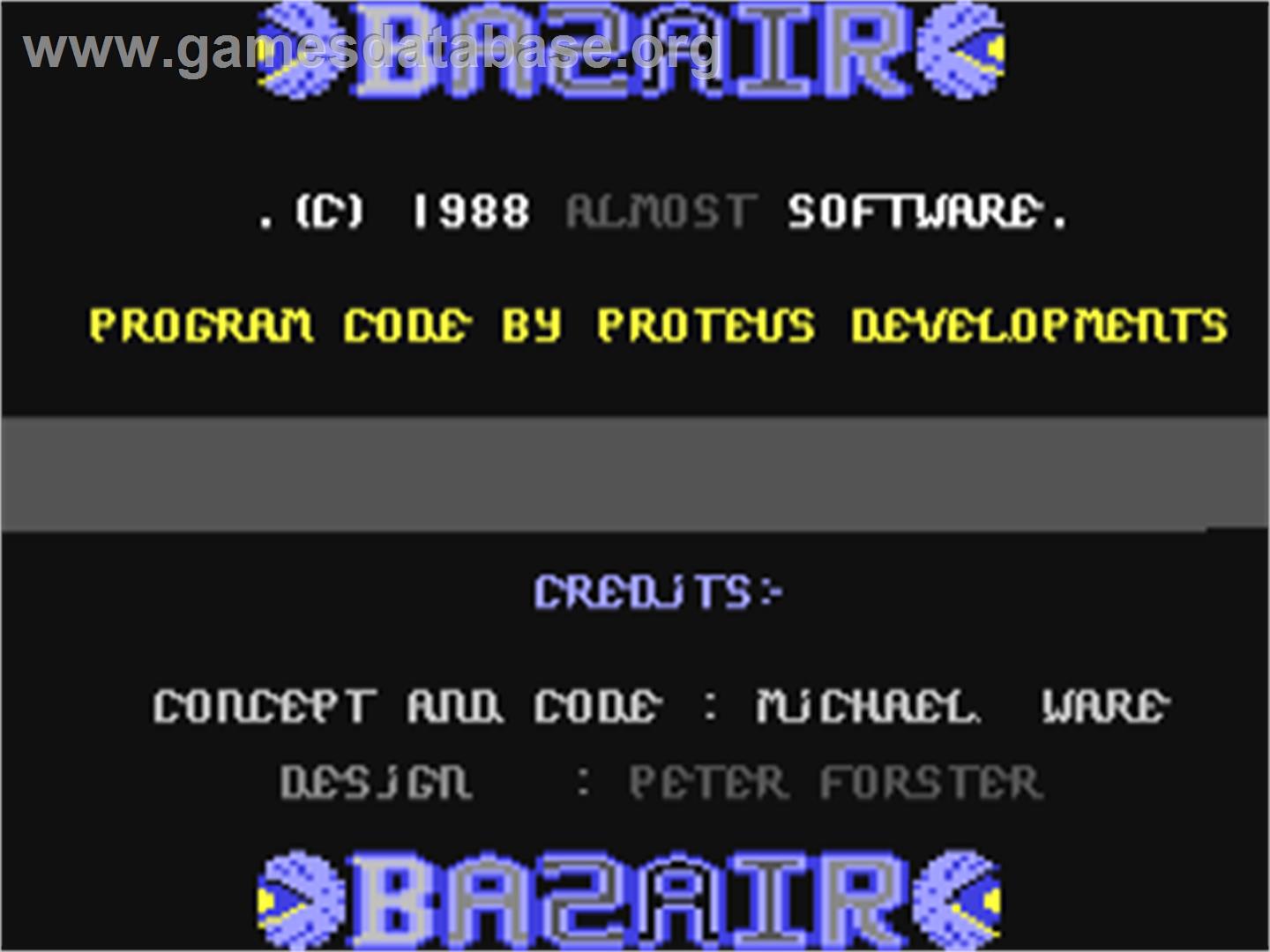 Bazair - Commodore 64 - Artwork - Title Screen