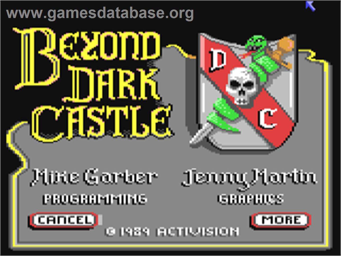 Beyond Dark Castle - Commodore 64 - Artwork - Title Screen