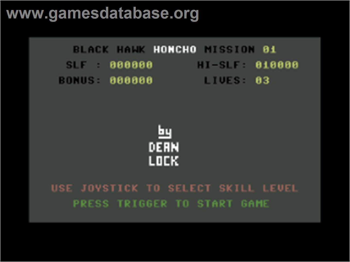 Black Hawk - Commodore 64 - Artwork - Title Screen
