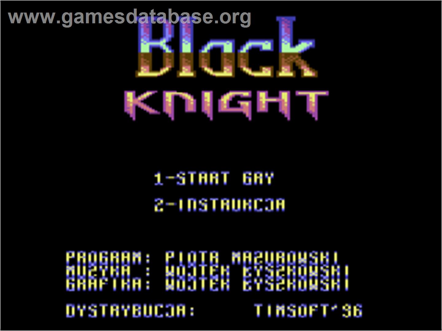Black Knight (TimSoft) - Commodore 64 - Artwork - Title Screen