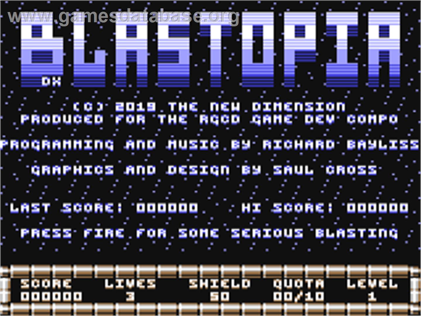 Blastopia DX - Commodore 64 - Artwork - Title Screen