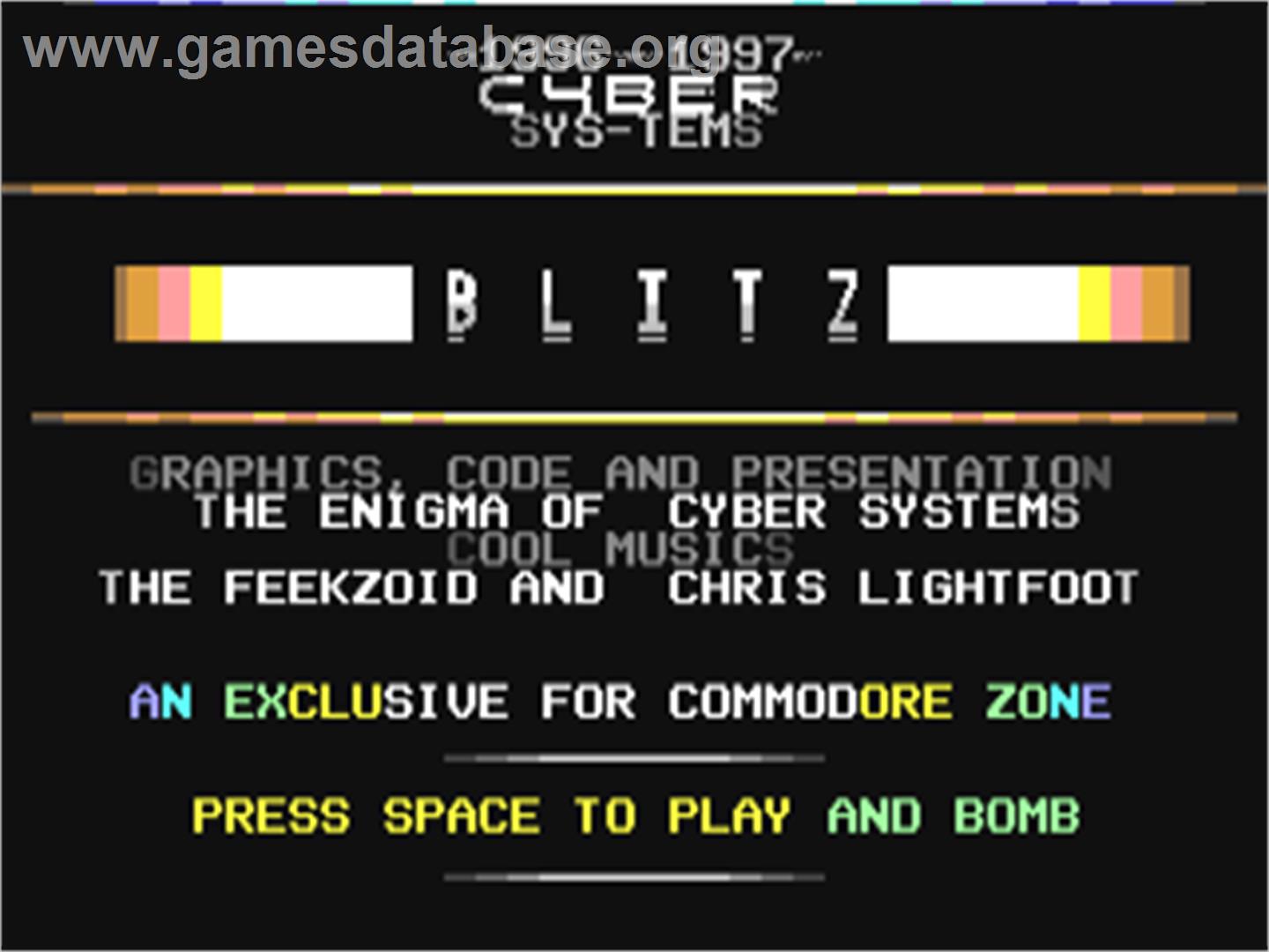 Blitz - Commodore 64 - Artwork - Title Screen
