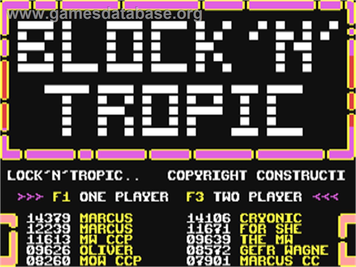 Block'n'Tropic - Commodore 64 - Artwork - Title Screen