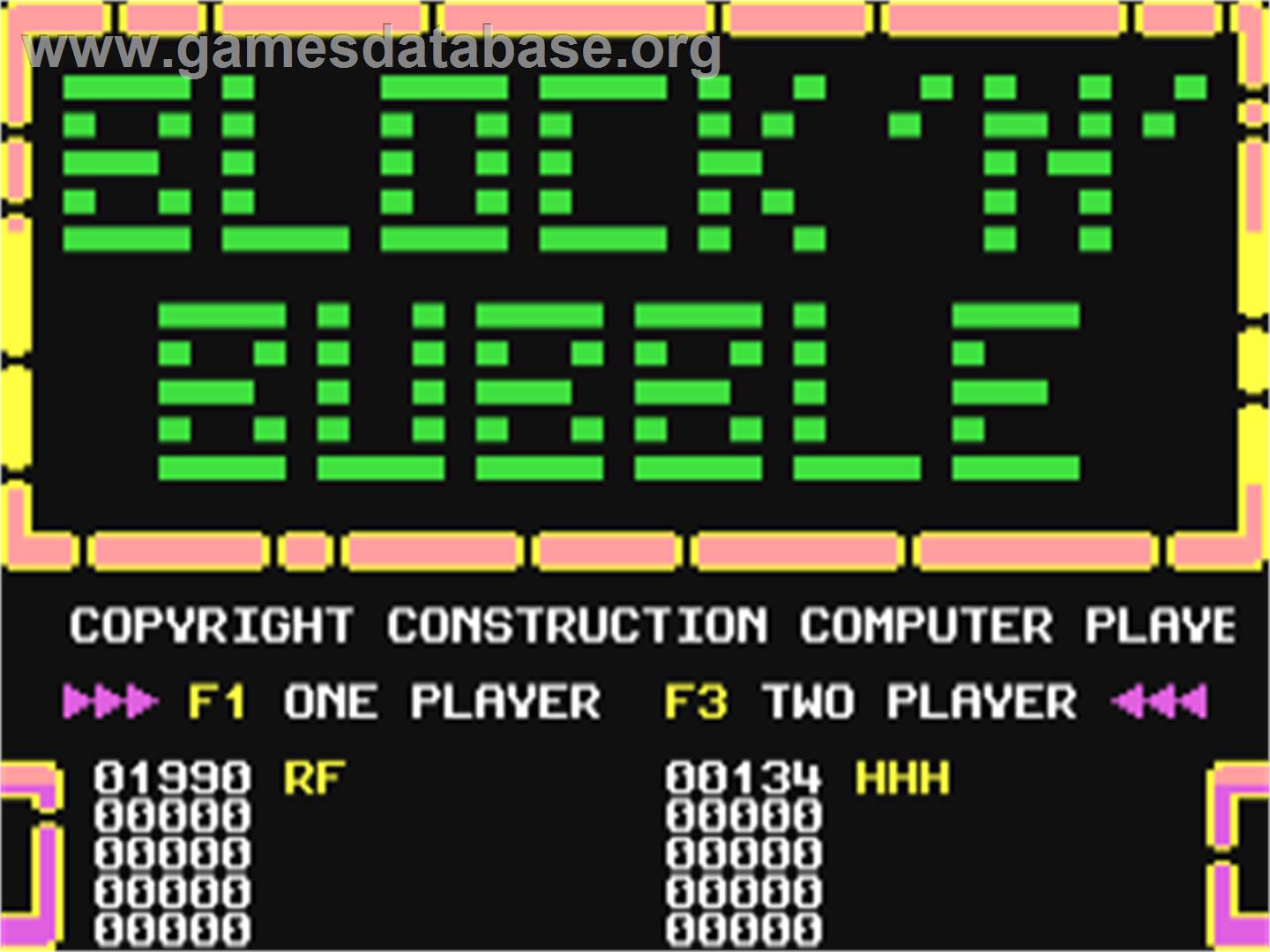 Block'n'bubble - Commodore 64 - Artwork - Title Screen
