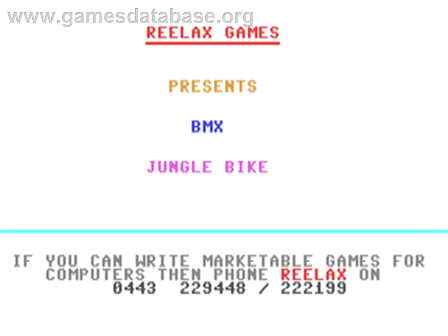 Bmx Jungle Bike - Commodore 64 - Artwork - Title Screen