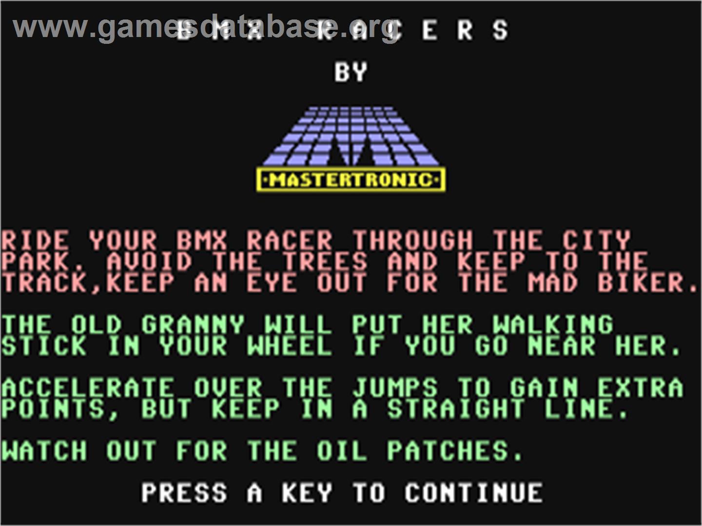 Bmx Racers - Commodore 64 - Artwork - Title Screen