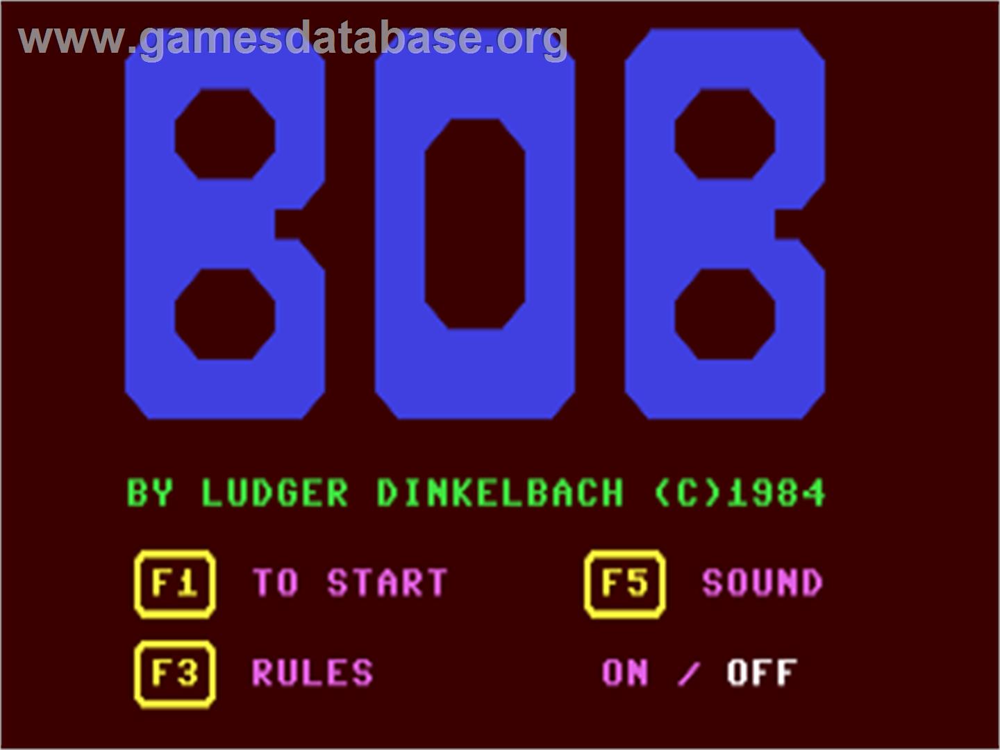 Bob - Commodore 64 - Artwork - Title Screen