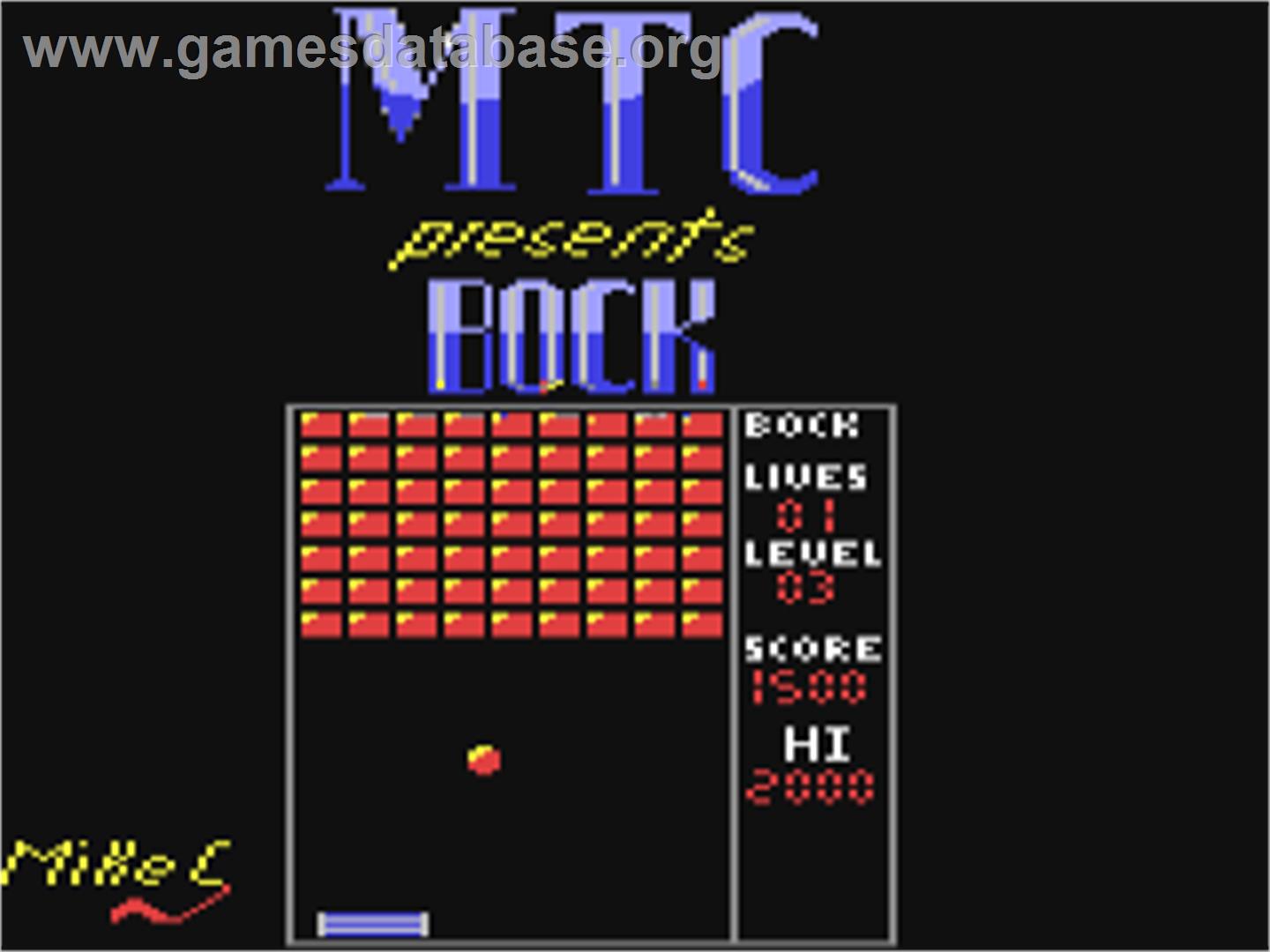 Bock - Commodore 64 - Artwork - Title Screen