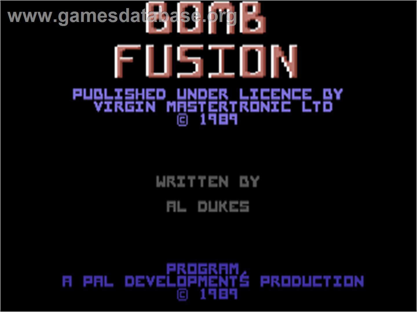 Bomb Fusion - Commodore 64 - Artwork - Title Screen