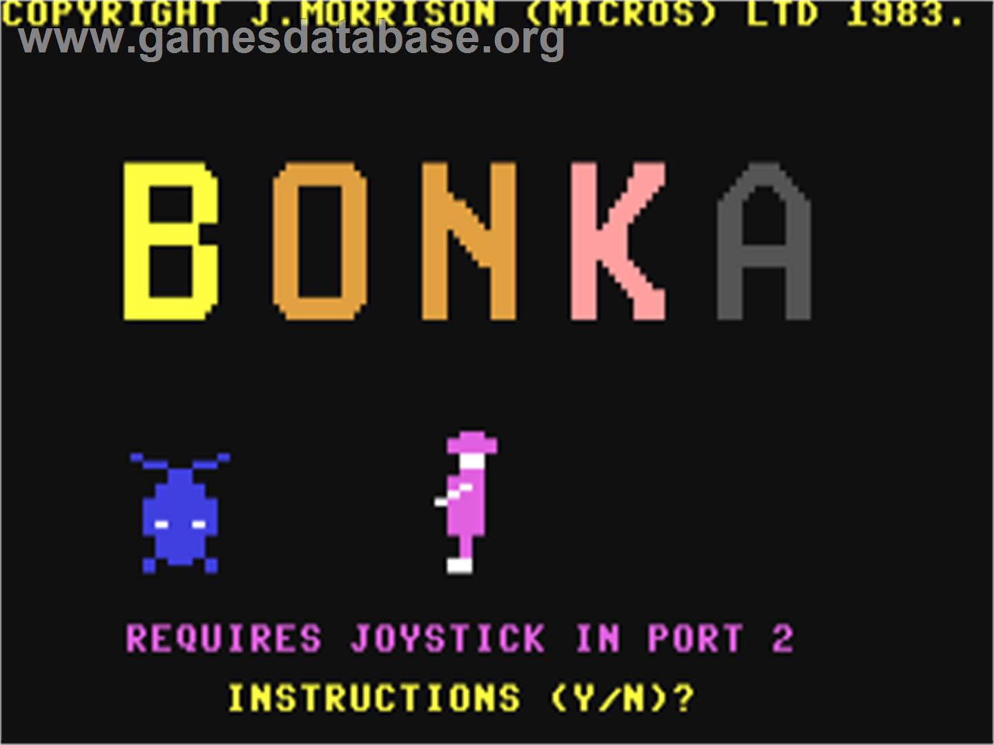 Bonka - Commodore 64 - Artwork - Title Screen