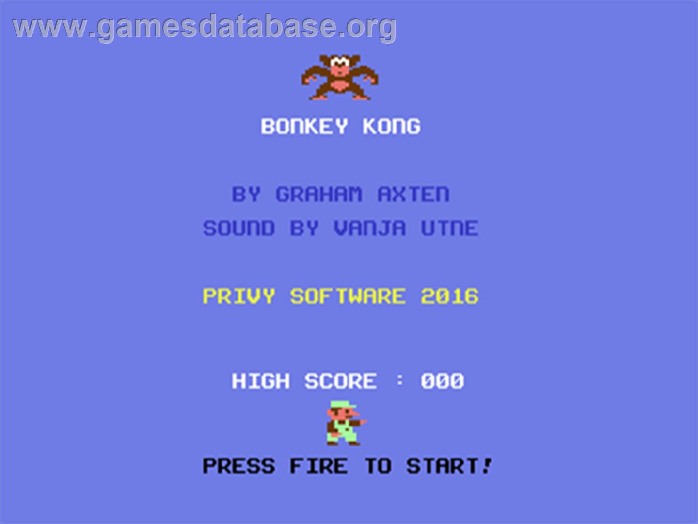 Bonkey Kong - Commodore 64 - Artwork - Title Screen