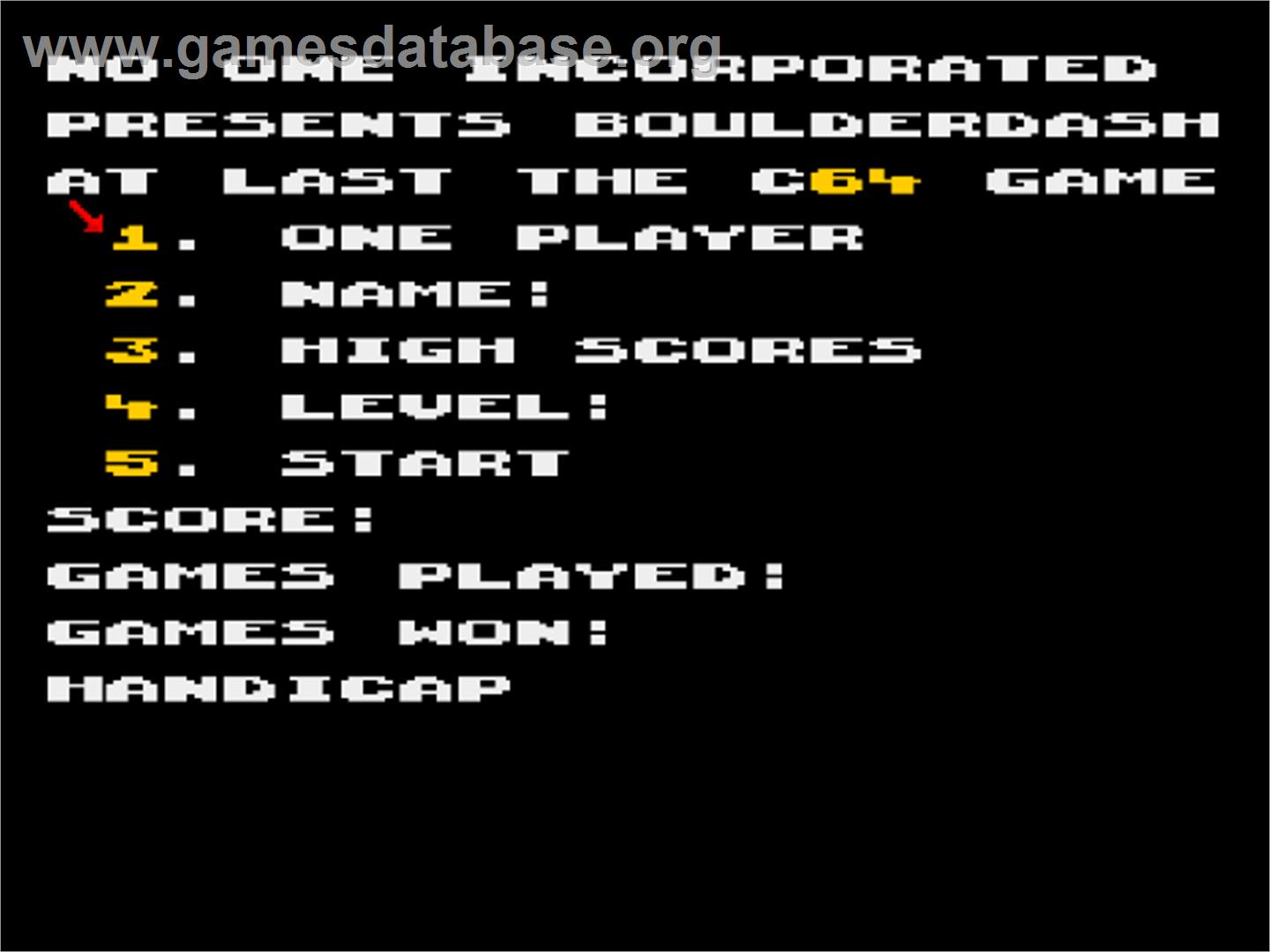 Boulder Dash 99 - Commodore 64 - Artwork - Title Screen