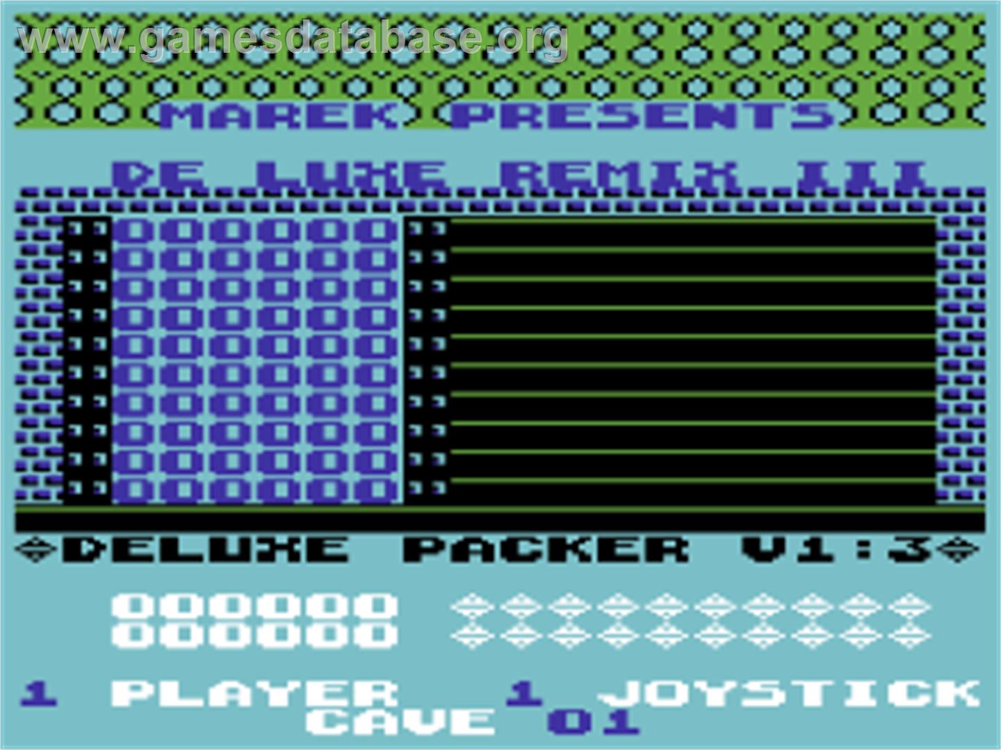 Boulder Dash De Luxe Remix 3 - Commodore 64 - Artwork - Title Screen