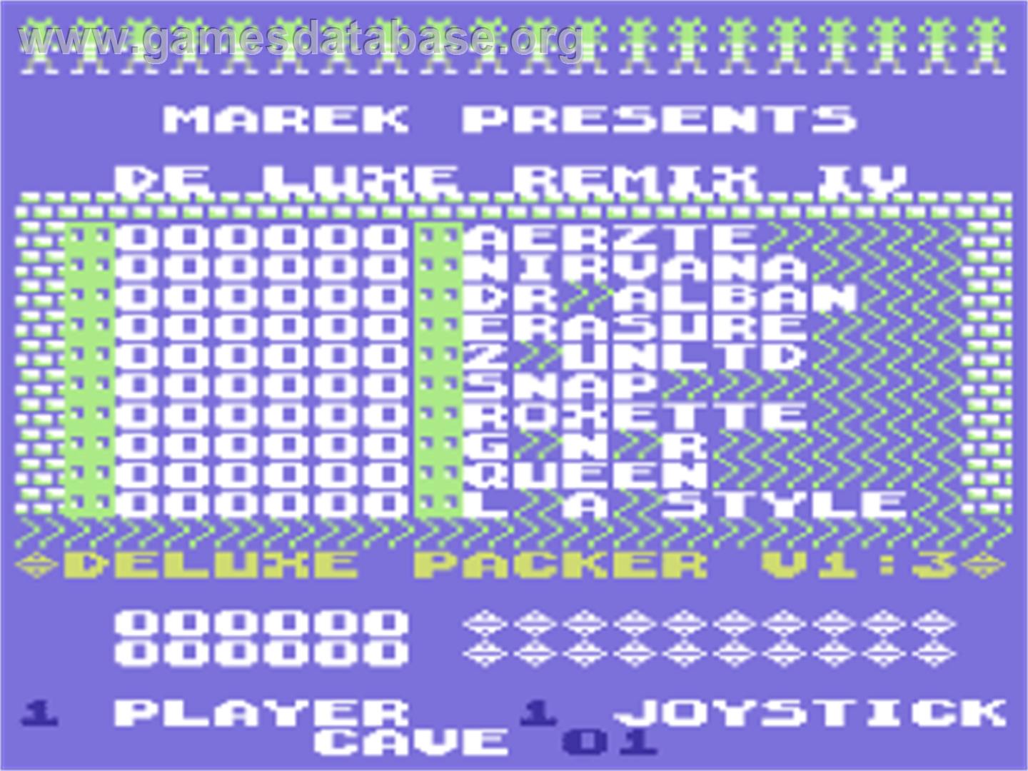 Boulder Dash De Luxe Remix 4 - Commodore 64 - Artwork - Title Screen